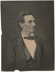 Circa 1890 platinum print of Abraham Lincoln in 1860.  Shows the superior image and clarity, and common steely black and white tones.