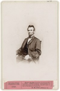 dated 1891 albumn cabinet card showing Abraham Lincoln in the 1860s.  A reprinted image, but still over a century old and still collectible.