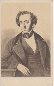 CDV with etching of composer Felix Mendellsohn 